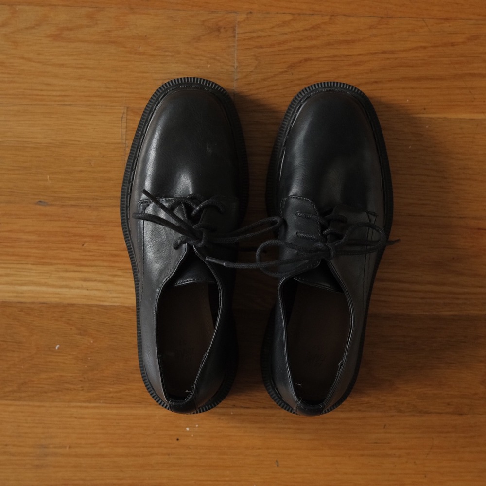 H&M Platform Lace Up Oxford Shoes Black Chunky Sole‎ Women Size 37 US 6 Classic